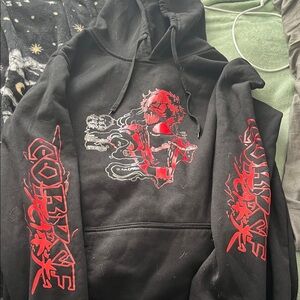 Corpse Black Hoodie with Red Graphics